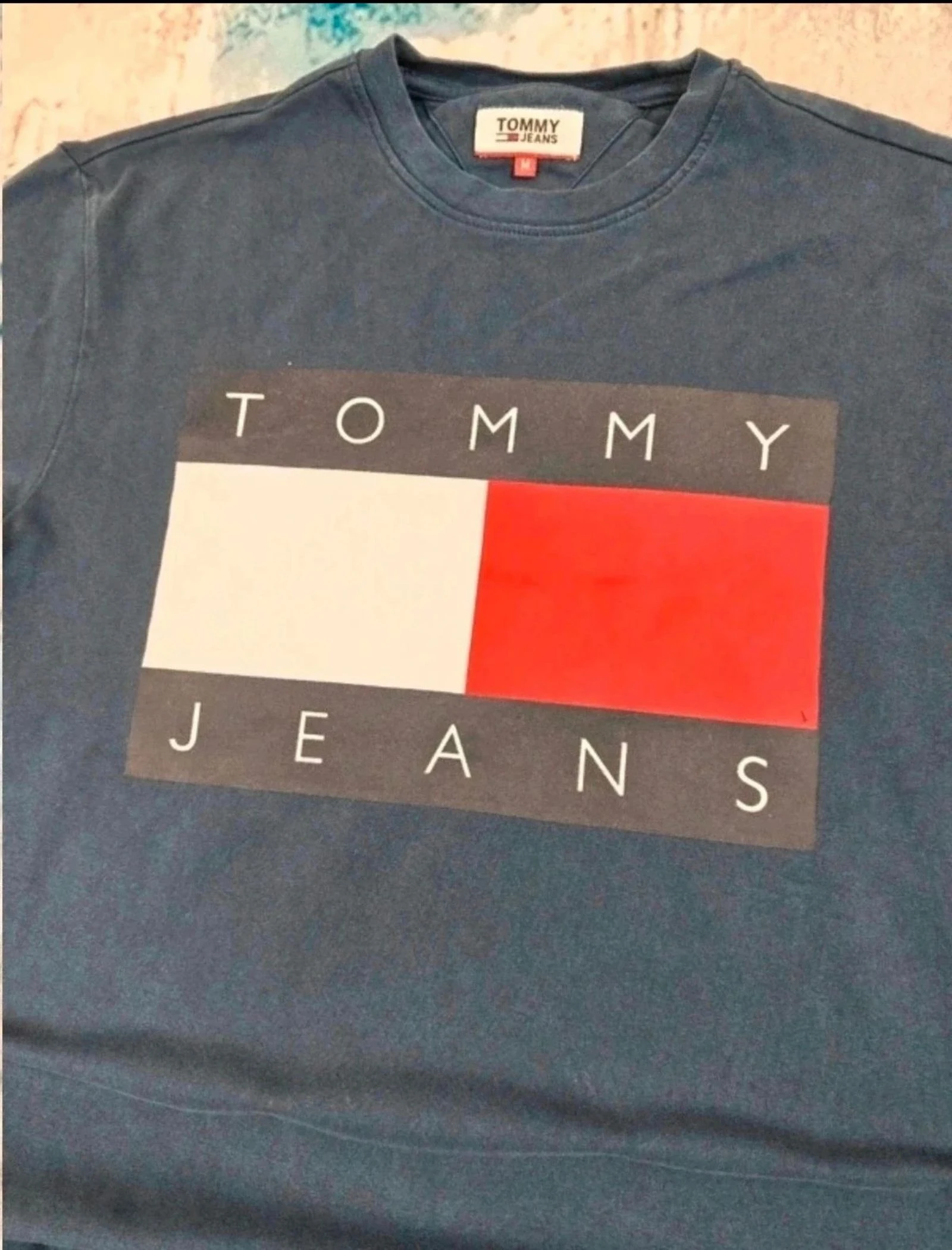 Tommy Hilfiger Tommy Jeans Logo T-Shirt Flag Graphic Streetwear Retro Vintage y2k old moneyNavy Blue – photo 5